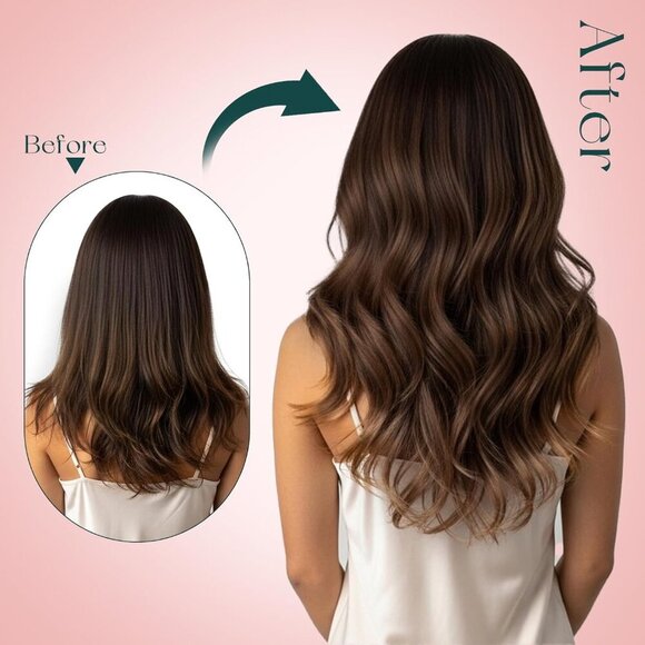 Clip in Human Hair Extensions Balayage 14 Inch Dark Brown to Blonde